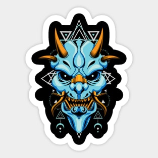 oni mask mecha Sticker